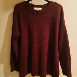 The Loft Bergundy Crew Neck Sweater